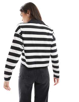 Only Boxy Polo Shirt In Black