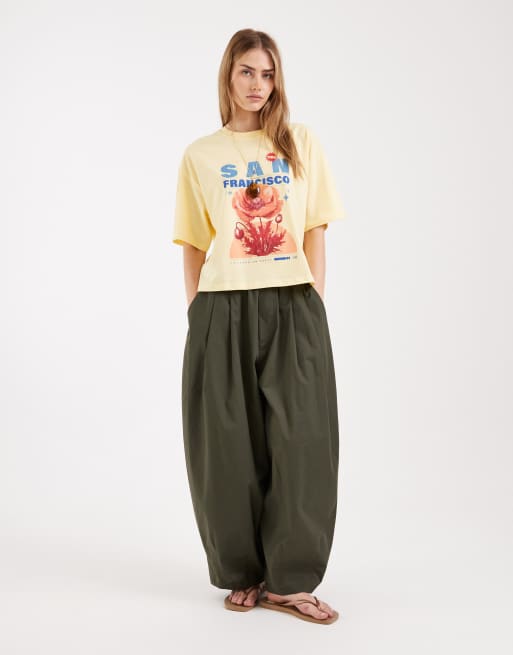 ONLY boxy t-shirt with flower print in yellow, 4 of 4