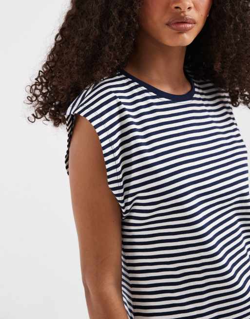 ONLY boxy top co-ord in blue stripes, 4 of 4