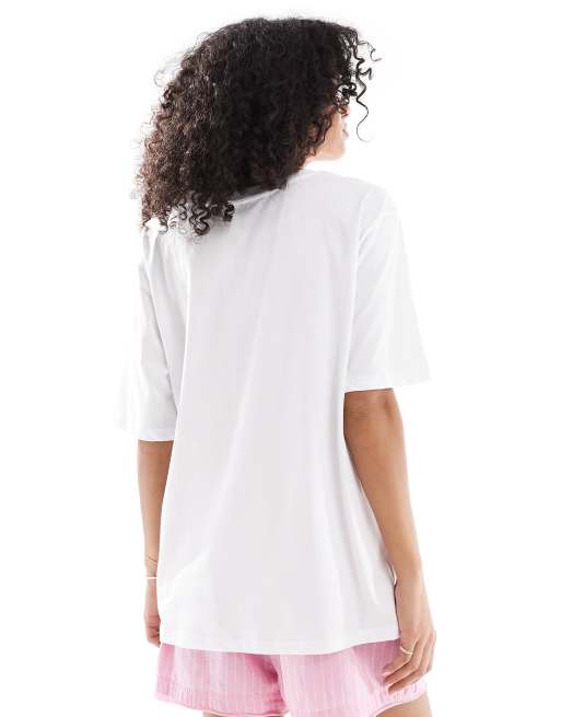ONLY – Boyfriend-T-Shirt in Weiß mit „La Dolce Vita“-Motivprint, 2 von 4