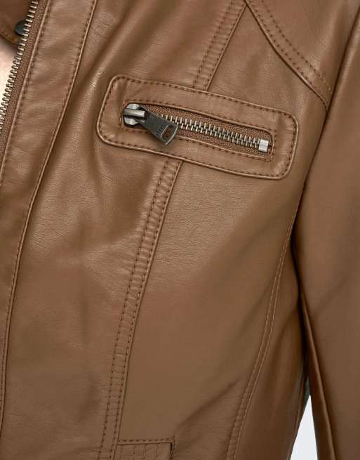 Only – Braune Kunstlederjacke, 5 von 7