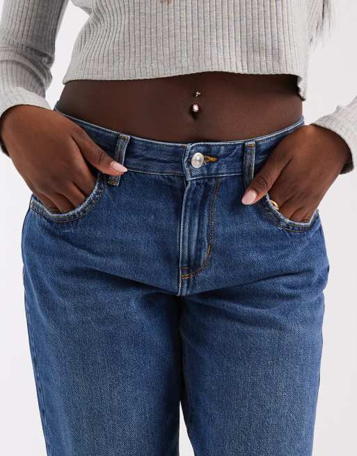 ONLY Bree low rise straight leg jeans in mid blue wash, 5 of 5