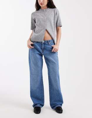 Only Britney Low Waist Straight Leg Jeans In Blue