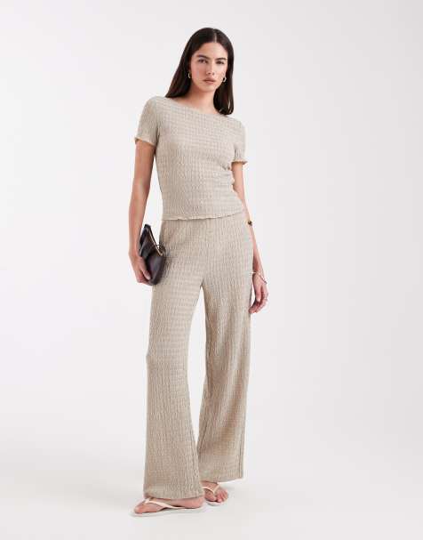 ONLY - Broek met textuur in stone, deel van co-ord set - view 1