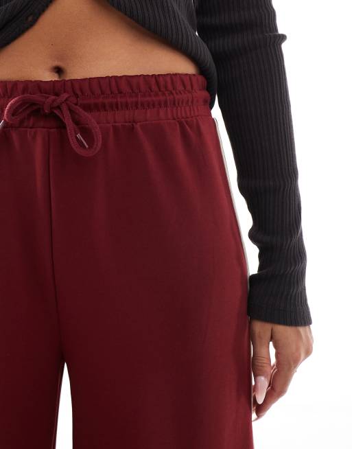 Only - Broek met wijde pijpen en zijstreep in bordeauxrood, 4 van 5
