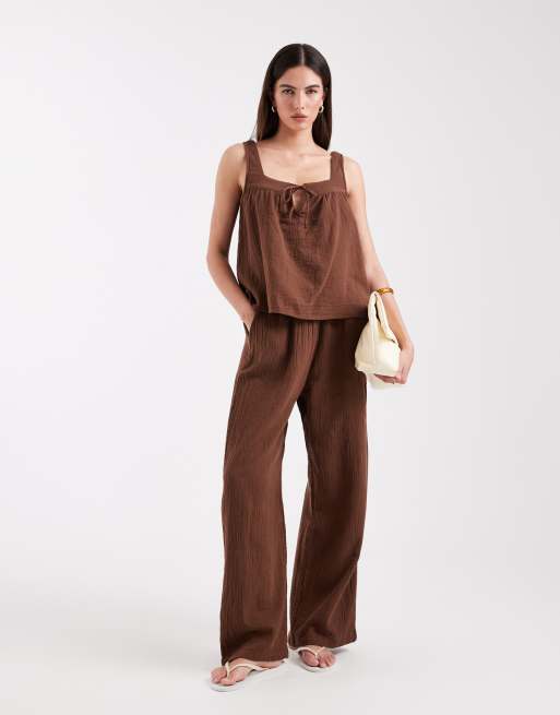 ONLY - 3-delige co-ord set in bruin, 2 van 4