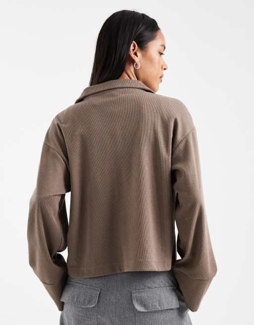 ONLY - Brun cardigan med bindebånd foran, 3 af 4