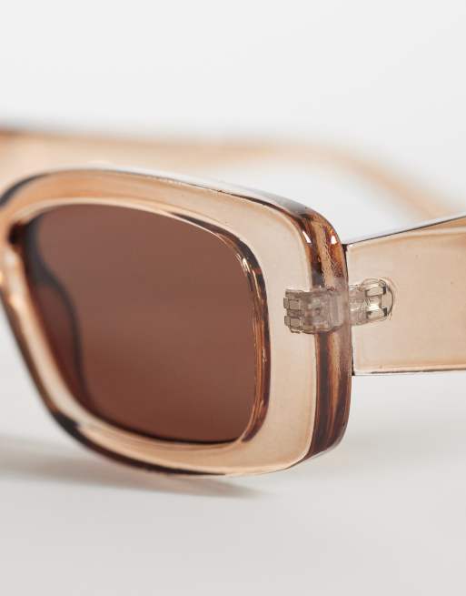 ONLY – Brzoskwiniowe prostokątne okulary przeciwsłoneczne, 2 z 3