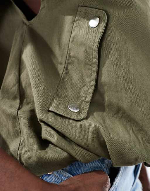 ONLY bubble hem vest in khaki, 2 of 4