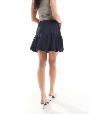 Only Bubble Mini Skirt In Navy