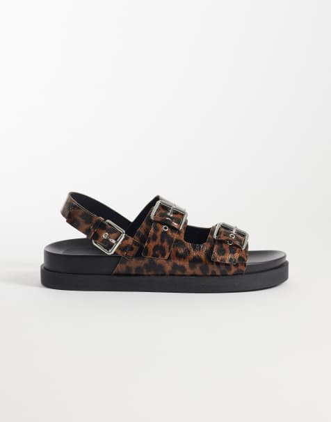 ONLY buckle sandals in leopard print - view 1