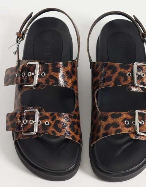 ONLY buckle sandals in leopard print, 2 of 4