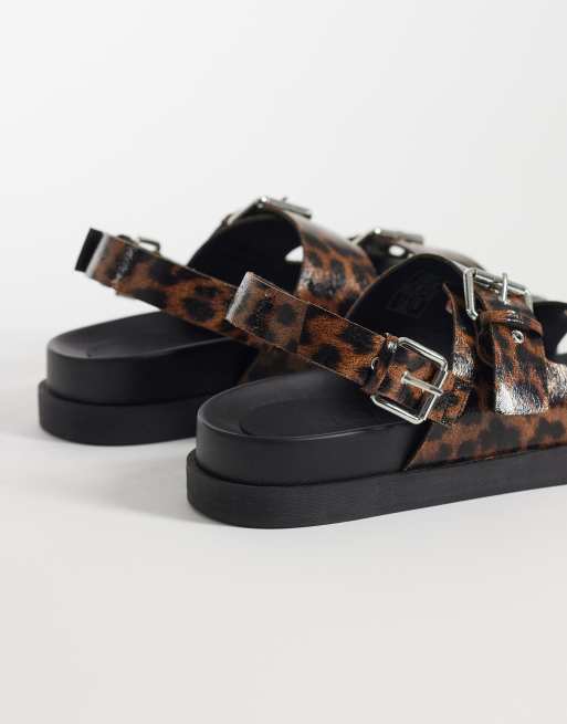 ONLY buckle sandals in leopard print, 3 of 4