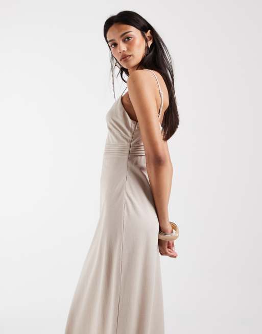 ONLY bust detail maxi cami dress in stone, 3 of 4