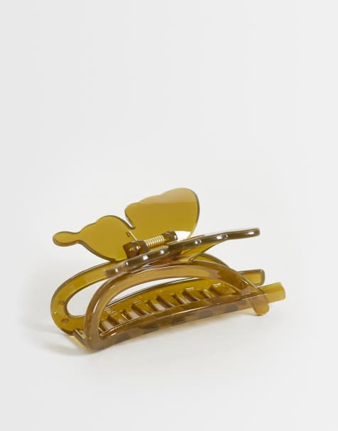 ONLY butterfly hair clip in olive green - view 1