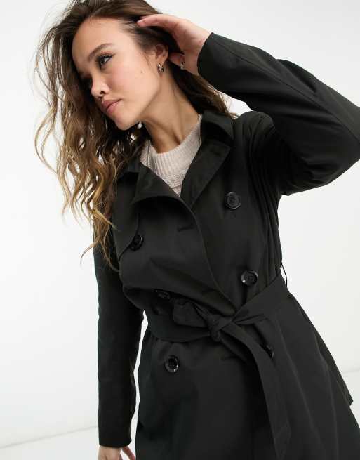 Black short on sale trench coat womens