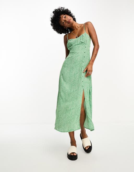 Side button sale midi dress