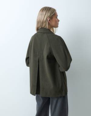 ONLY button through jacket in dark khaki