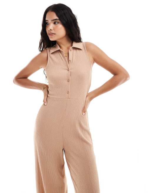 Ribbed wide leg jumpsuit on sale