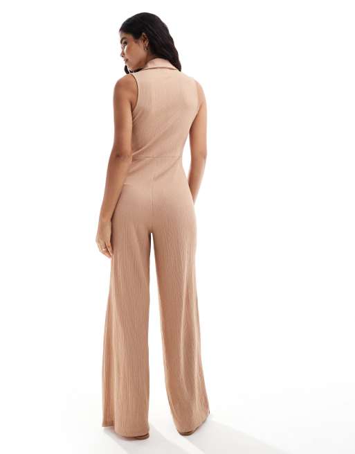 Ribbed wide leg jumpsuit on sale