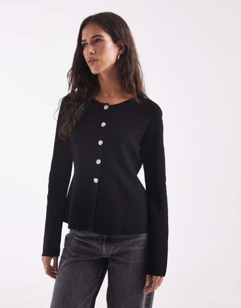 ONLY buttons detail cardigan in black - view 1