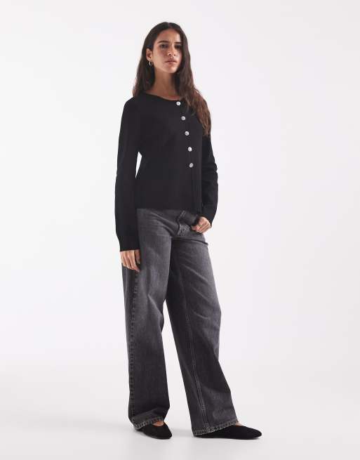 ONLY buttons detail cardigan in black, 3 of 4