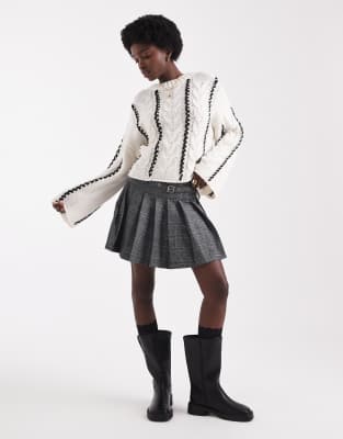 Only Cable Knit Sweater In White