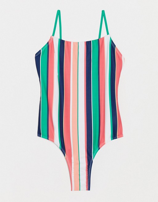 Only California stripe swimsuit