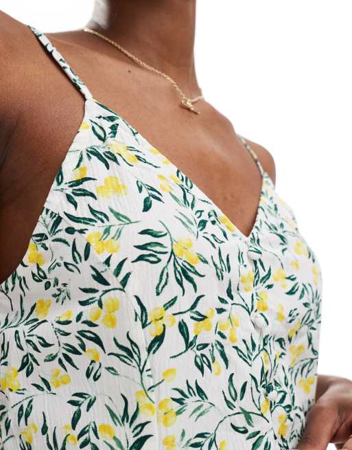 ONLY - Cami mini-jurk met strikdetail aan de achterkant in citroenprint, 3 van 4