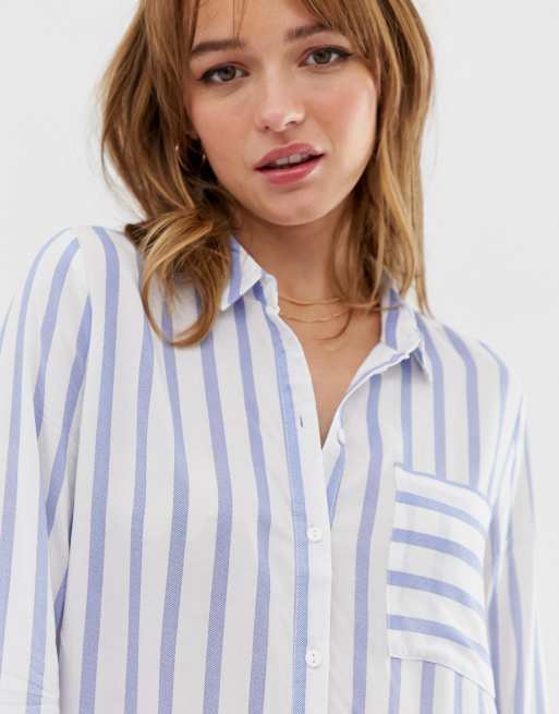 Only - Camicia a righe con taschino, 3 di 4