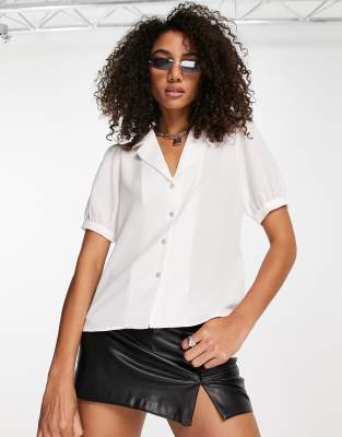 Only puff sleeve shirt in white - ASOS Price Checker