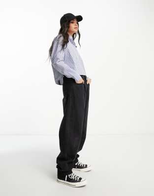 Camicia corta blu e bianca a righe - Only Camicia donna  - immagine2