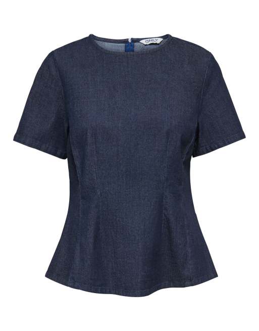ONLY camicia di denim blu scuro, 6 di 7