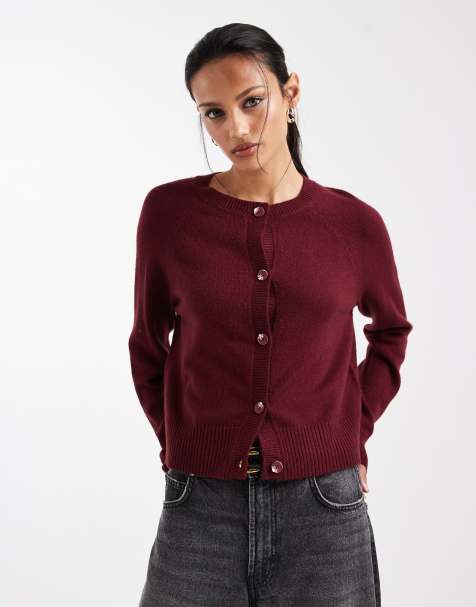 ONLY - Cardigan corto color bordeaux - view 1