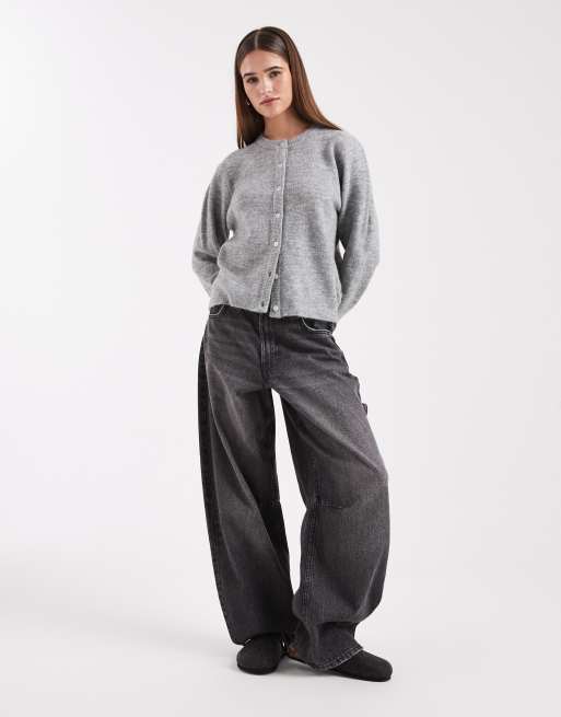 ONLY - Cardigan girocollo grigio medio, 3 di 4