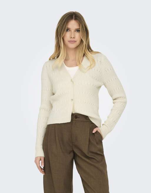 ONLY - Cardigan in maglia grigio cresta d'onda