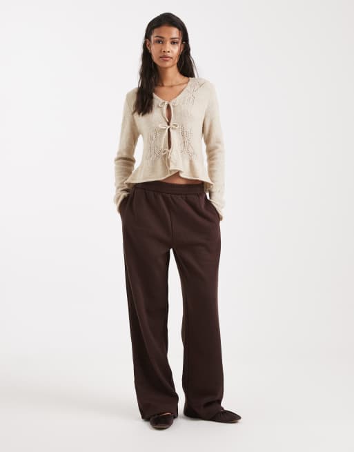 ONLY - Cardigan in misto lana color crema allacciato sul davanti, 3 di 4