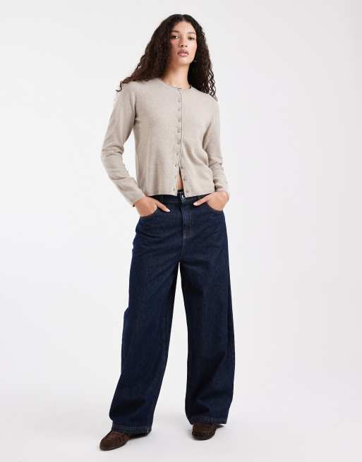 Only - Cardigan lavorato in maglia beige, 3 di 4