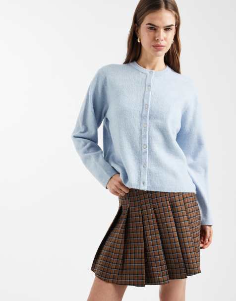 Only - Cardigan squadrato in maglia azzurro - view 1