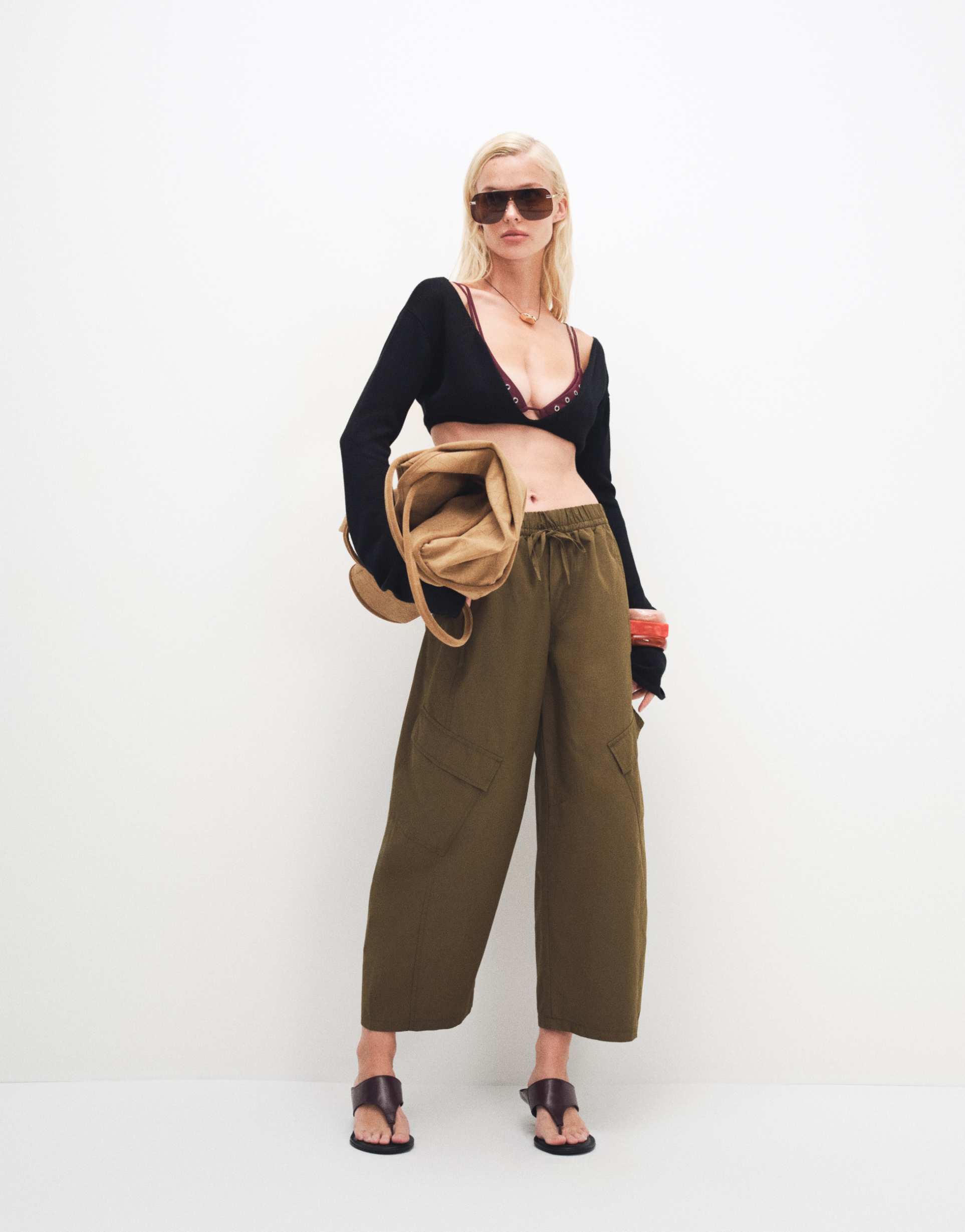 only cargo barrel pants in khaki