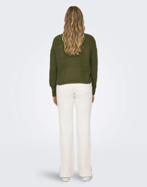 ONLY Carol Nice long sleeve cardigan in green, 2 of 7