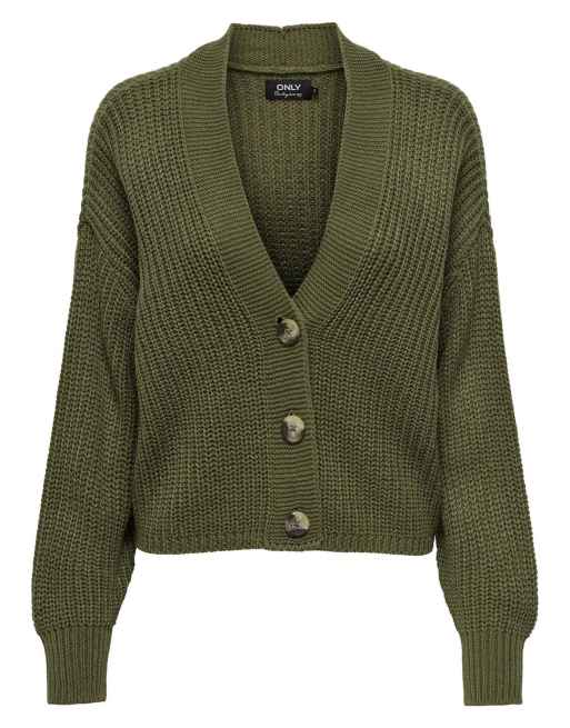 ONLY Carol Nice long sleeve cardigan in green, 6 of 7