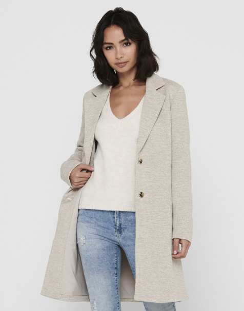ONLY Carrie melange coat in grey - view 1