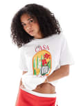 [ONLY] ONLY Casa graphic boxy t-shirt in white 16 WHITE