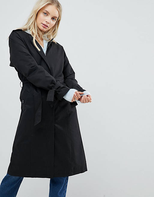 Only Cecile Collarless Trench Coat | ASOS