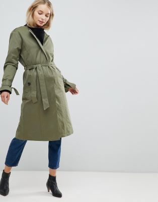 collarless trench coat