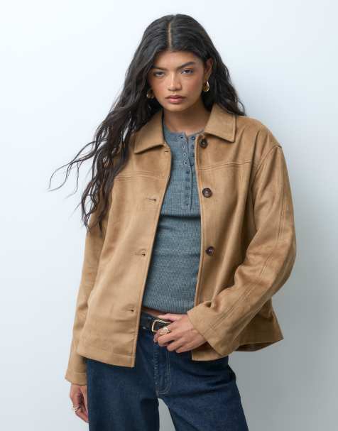 ONLY chaqueta de ante sintético marrón claro - view 1