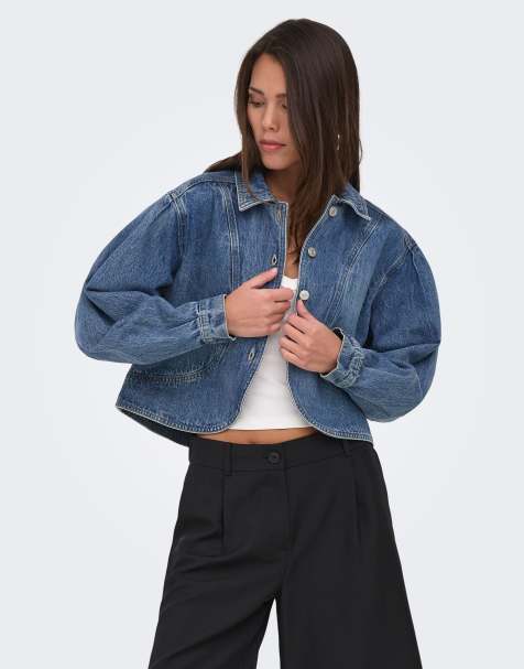 ONLY - Chaqueta vaquera azul medio con mangas cocoon - view 1