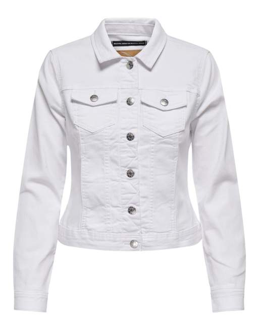 ONLY - Chaqueta vaquera blanca entallada, 6 de 7