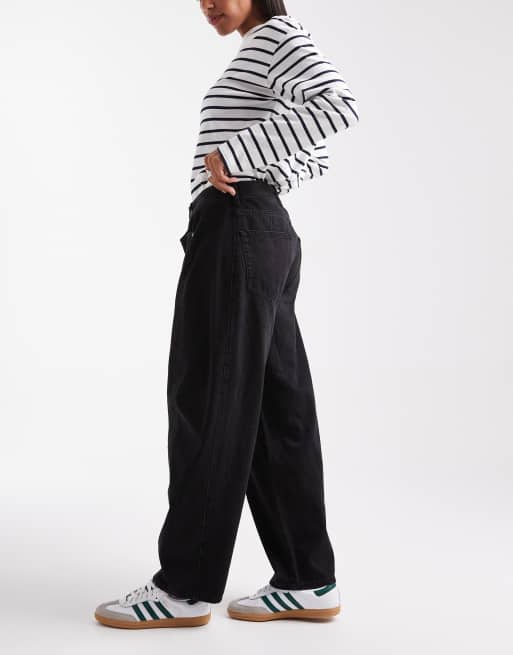 ONLY – Chara – Jeans in verwaschenem Schwarz mit hohem Bund und weitem, abgerundetem Bein, 3 von 5